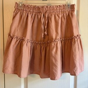 Ci Sono Women's A-Line Ruffled Skirt in Blush Pink